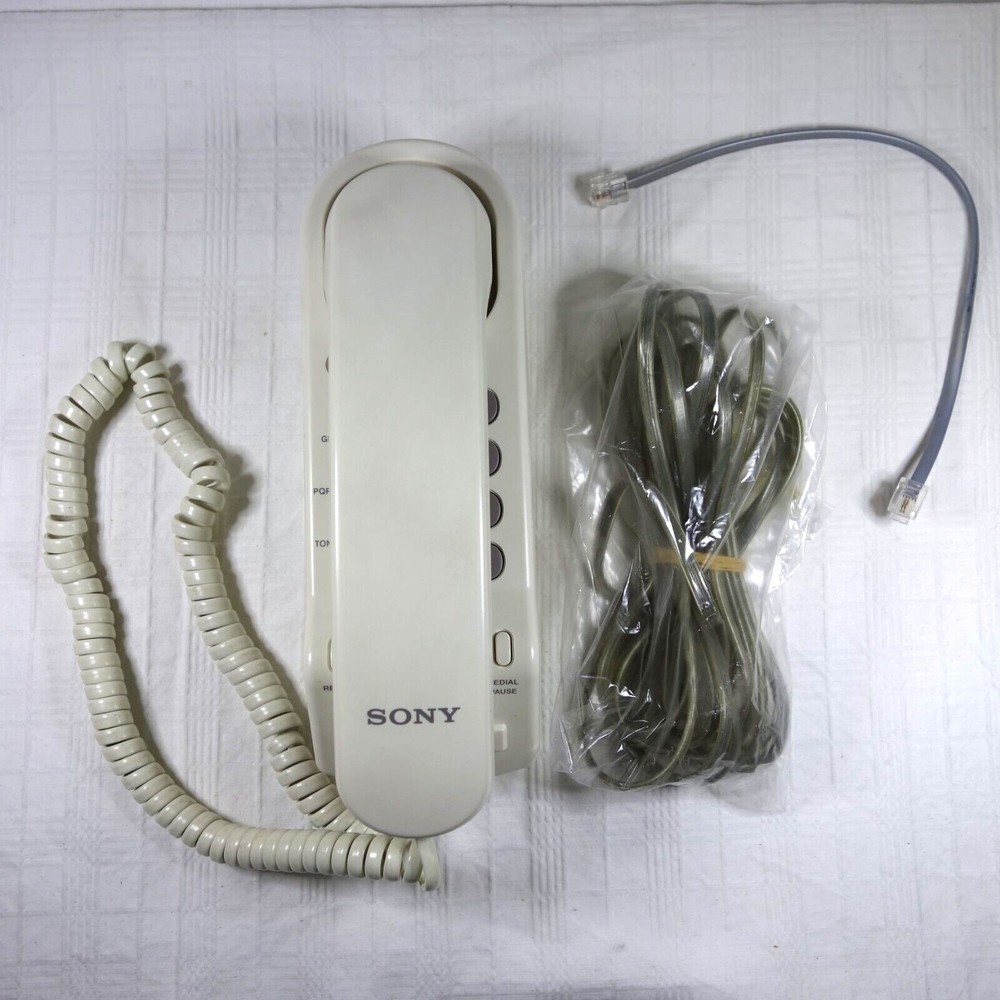 Vintage Retro 80s-90s Sony IT-B3 Cream/Beige Wired Telephone